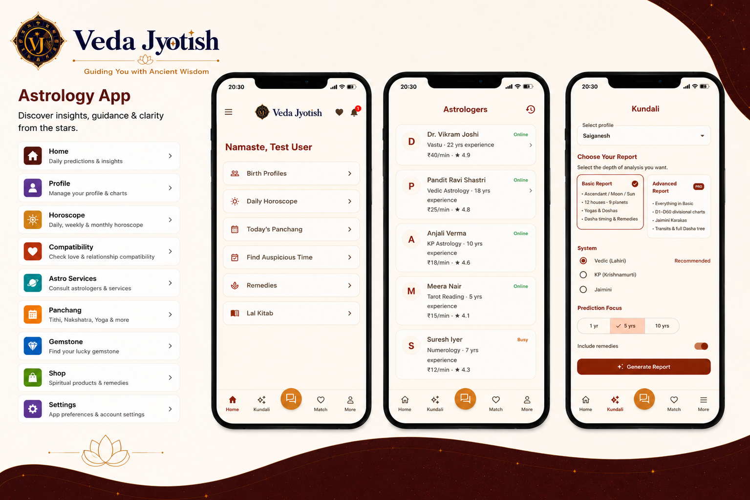 Veda Jyotish astrology app banner