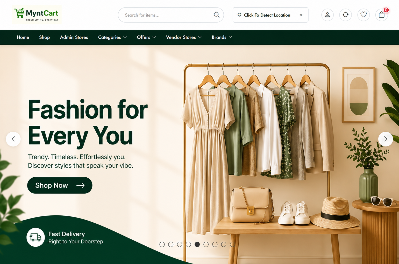 MyntCart multi-vendor e-commerce marketplace storefront